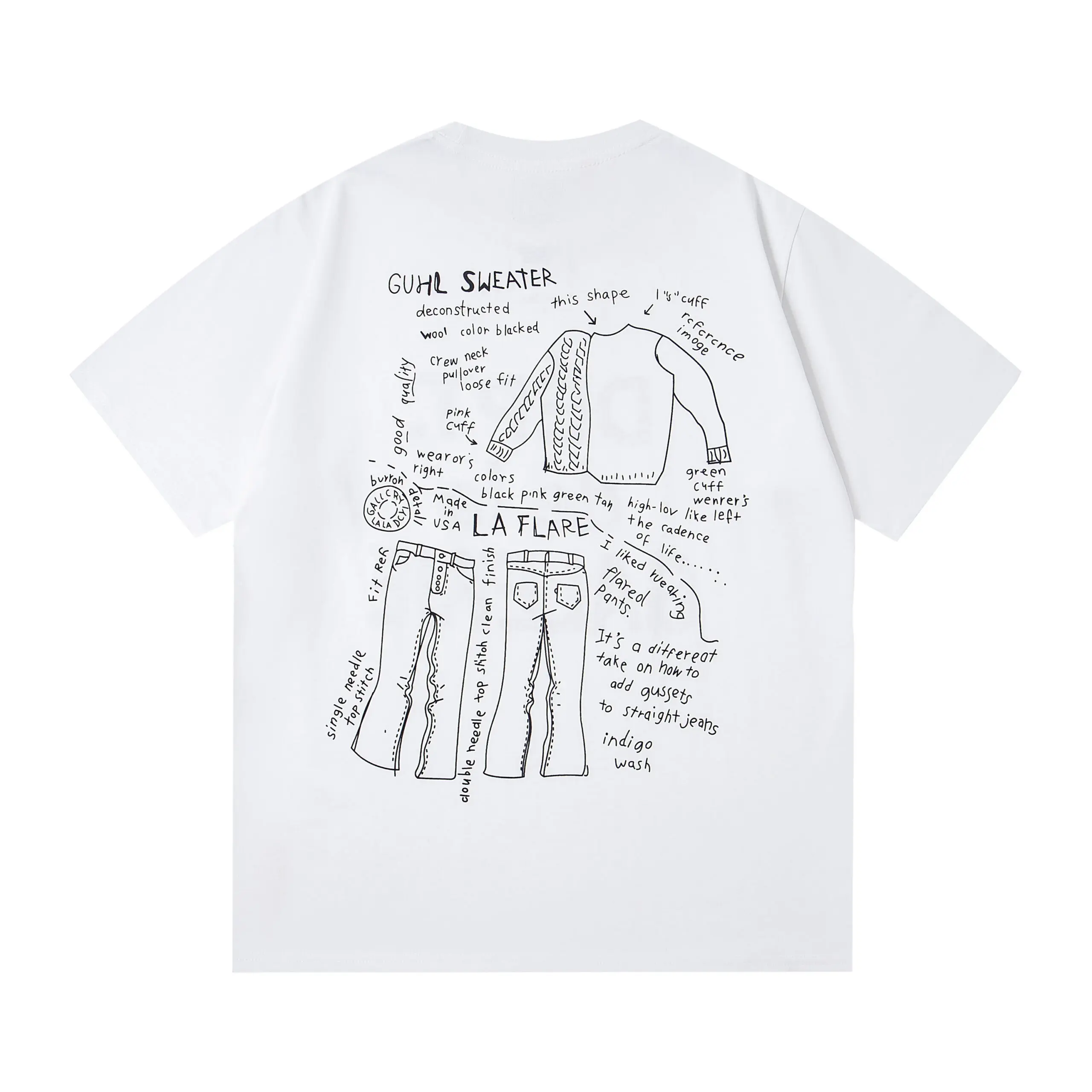 GALLERY DEPT. Dept De La Galerie Printed Classic T Shirt White - Imagen 2