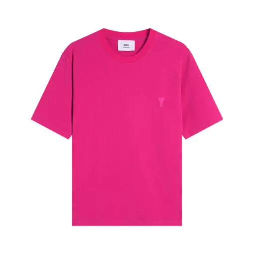 Ami Paris Pride Organic Cotton T-Shirt Hot Pink