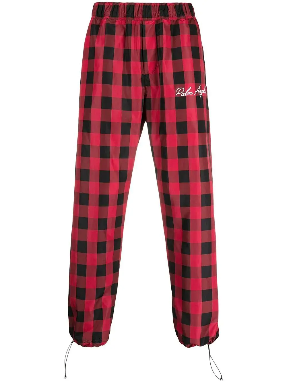Palm Angels Buffalo Check Track Pants Red