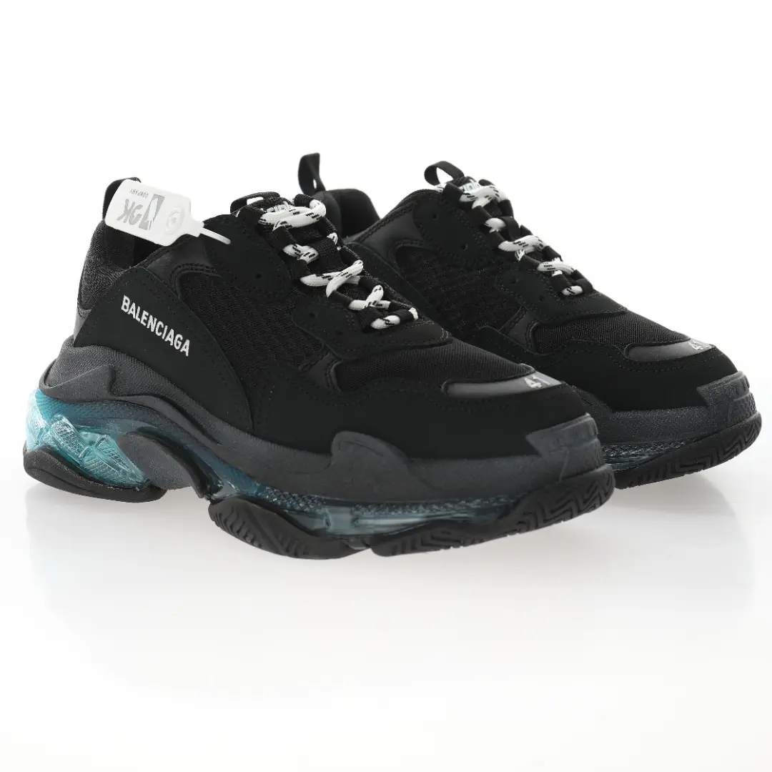 Balenciaga Triple S Black cold ice blue - Imagen 3
