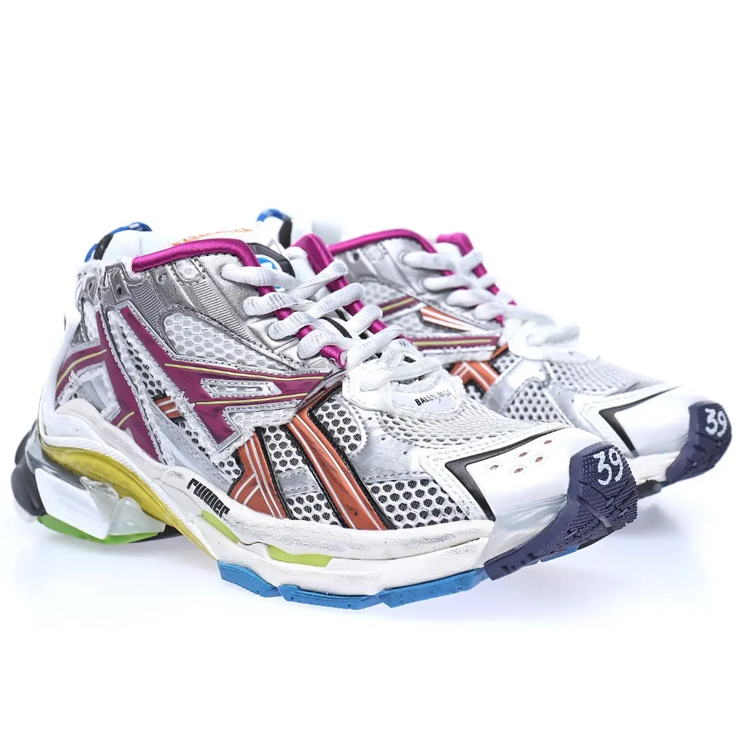 BALENCIAGA Runner Sneaker Multicolor – Iconic 90s Retro Technical Mesh Luxury Sneakers - Imagen 2