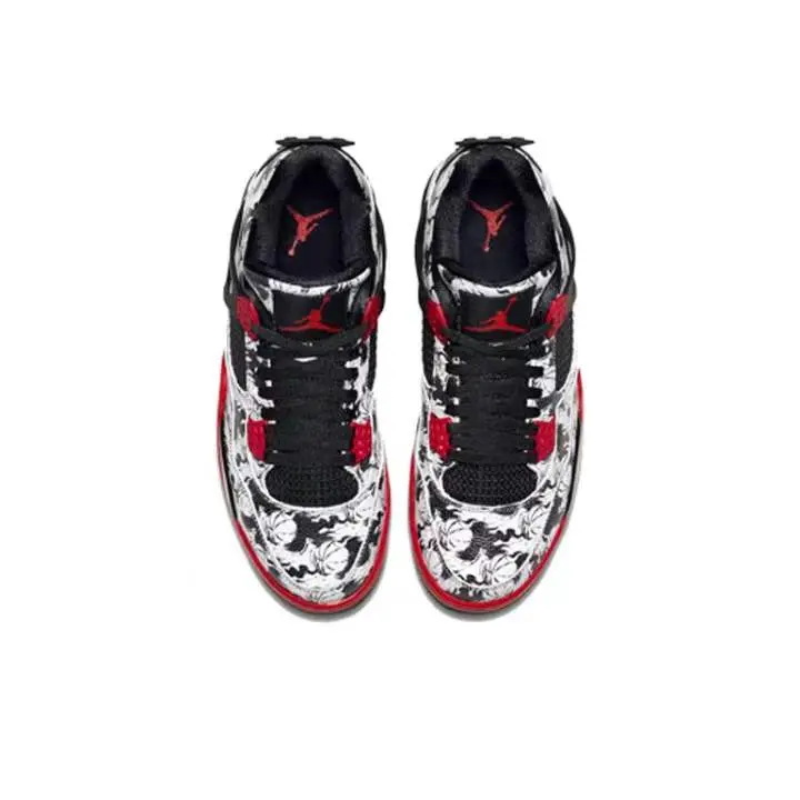 NIKE AIR JORDAN 4 BLACK X WHITE X RED - Imagen 3