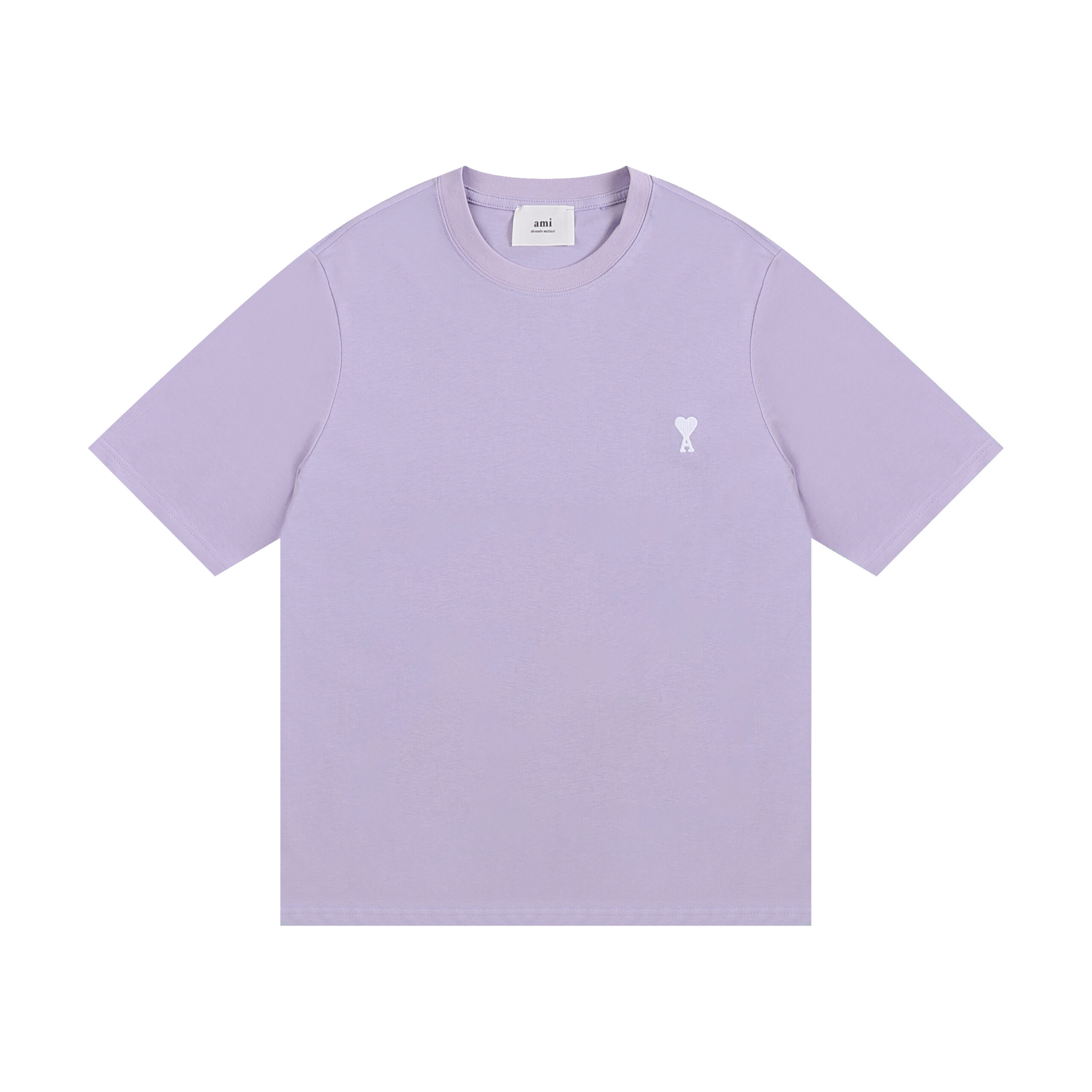 AMI Paris Cropped T-Shirt Purple