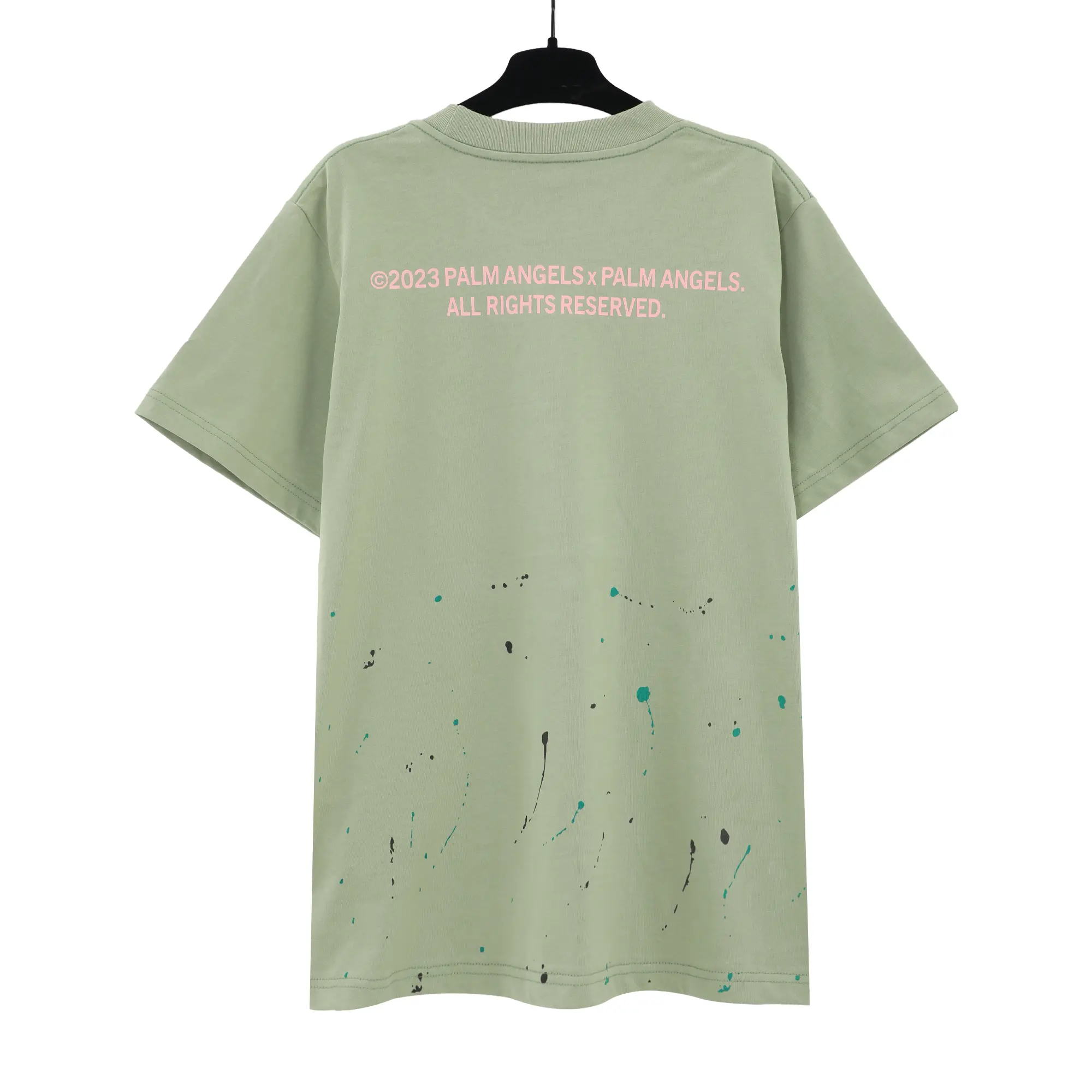 Palm Angels Paint Splatter Logo-Print T-shirt - Imagen 2