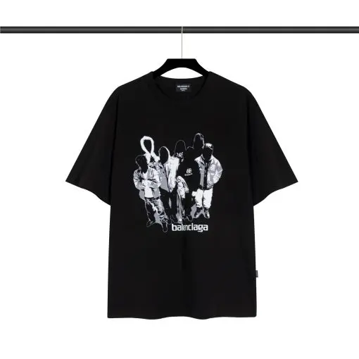 Balenciaga T-shirt White Black - Imagen 3
