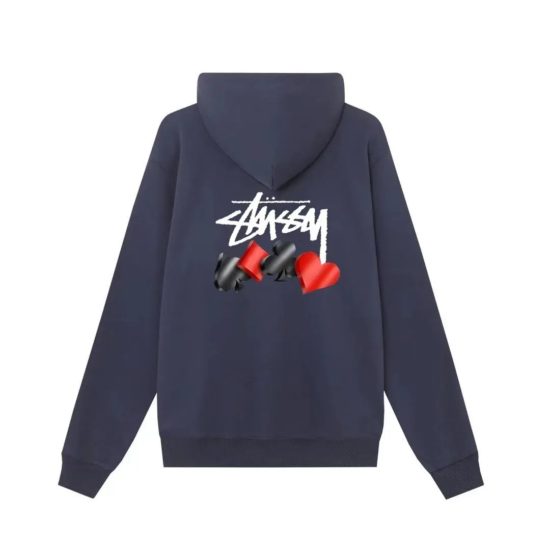 Stussy Basic Cotton Hoodie Navy Blue - Imagen 2