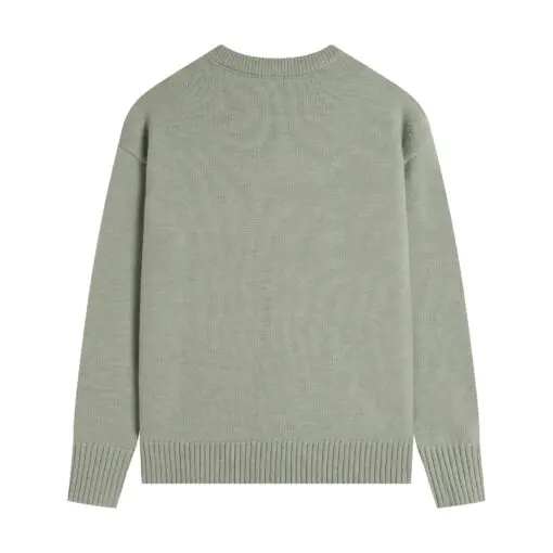 Ami Paris De Coeur Felted Merino Wool Sweater Sage - Imagen 2
