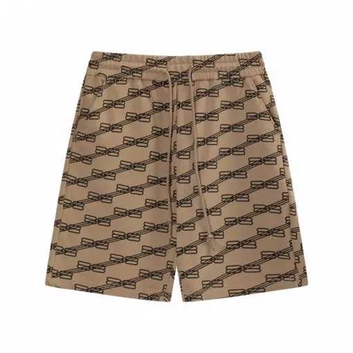 Balenciaga BB Logo Black Check Short Brown