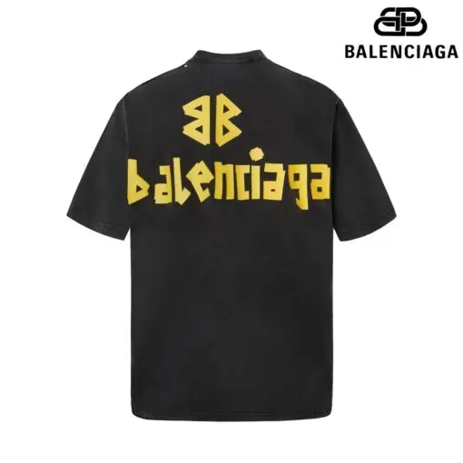 Balenciaga Tape Type Medium Fit T Shirt Faded Black - Imagen 2