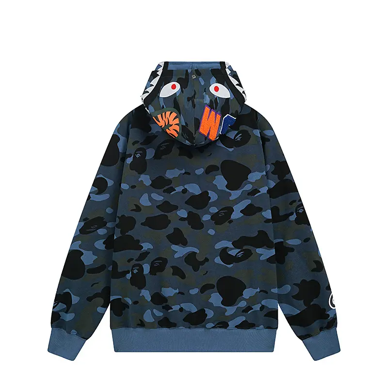 BAPE Camo Shark Full Zip Hoodie Blue - Imagen 2