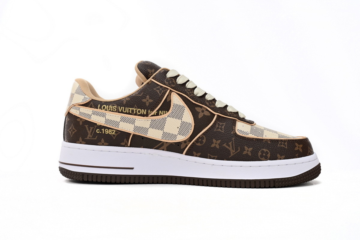 Louis Vuitton x Nike Air Force 1 Coffee - Imagen 4