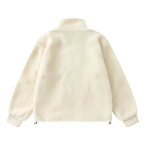 Amiri Bones Appliqued Logo Embroidered Fleece Jacket Cream - Imagen 2