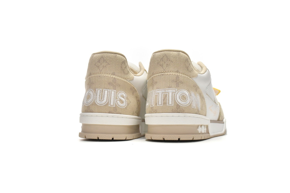 Louis Vuitton Trainer Beige Cloth Cover - Imagen 2