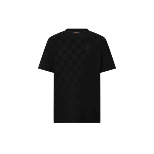 LV Damier French Terry Cotton T-Shirt Meteorite Grey