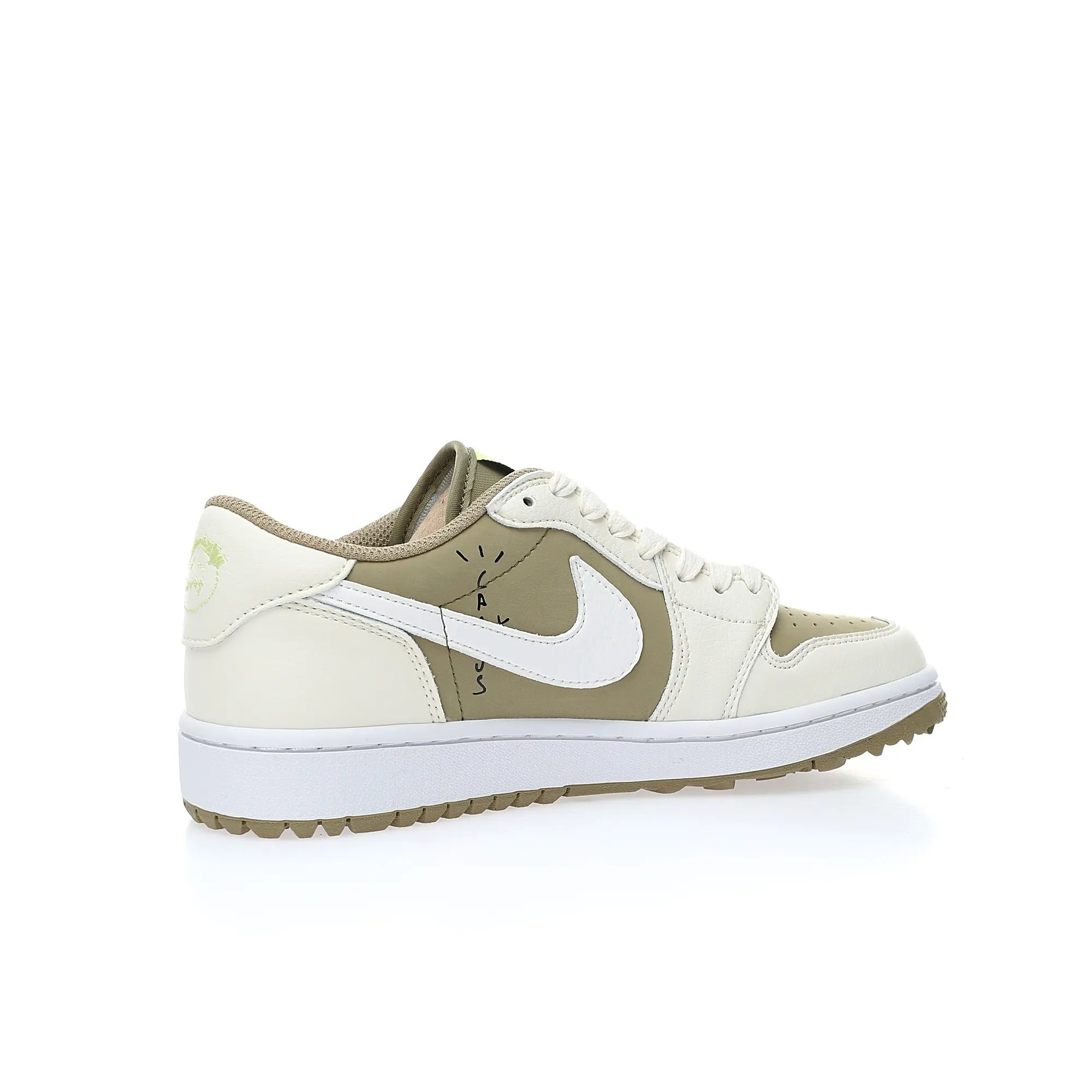 Travis Scott x Nike Air Jordan 1 Low Golf SP”Neutral Oliv” - Imagen 4