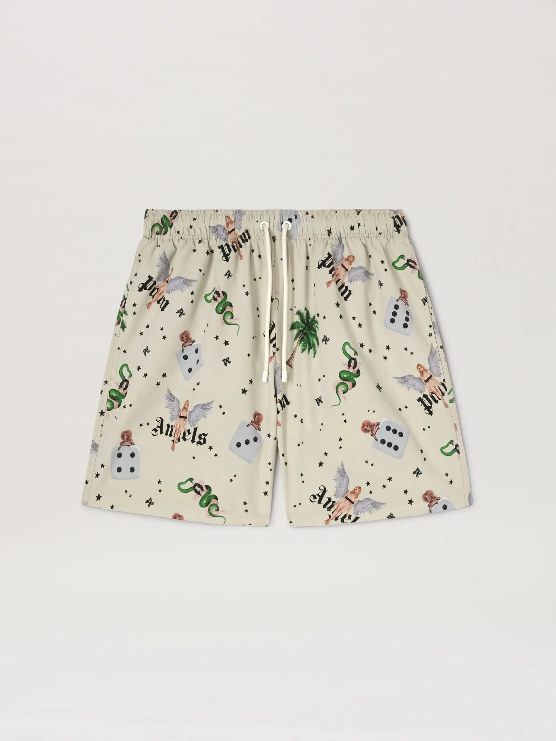 Palm Angels Pin up Swim shorts IVORY/MULTICOLOR