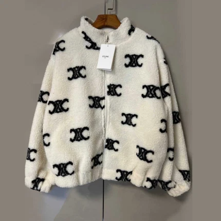 Celine Jacket White And Black Logo